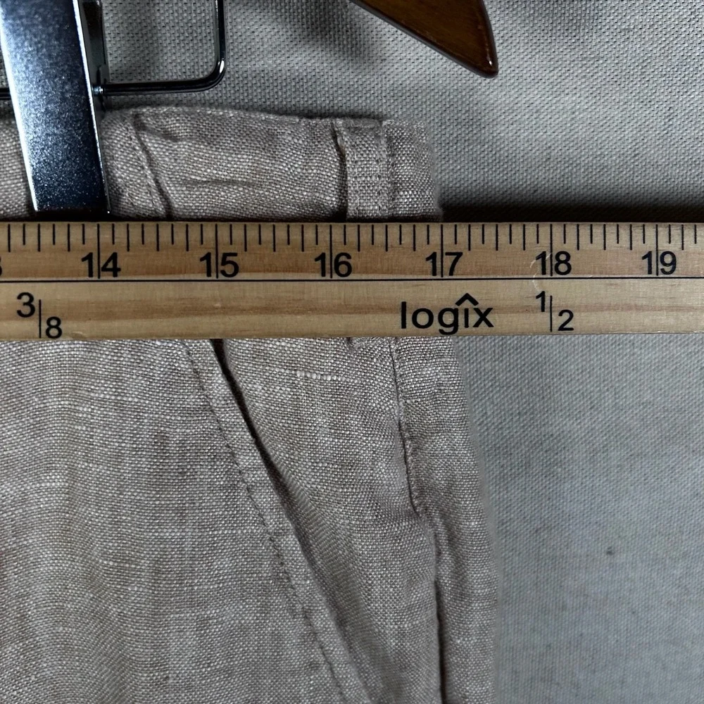 Galeries Lafayette Mens 100% Linen Drawstring‎ Trousers Tan Beige Size L